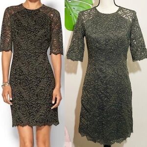 Shoshanna Green Lace Midi Dress 12